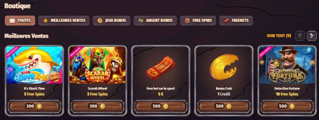 Faites vos achats au casino Dragonia